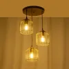 GLOBOSTAR® FLIXIO 201-0138 Vintage Κρεμαστό Φωτιστικό Οροφής με Ντουί 3 x E27 AC 220-240V IP20 - Χρυσό - Μ30 x Π30 x Υ70cm