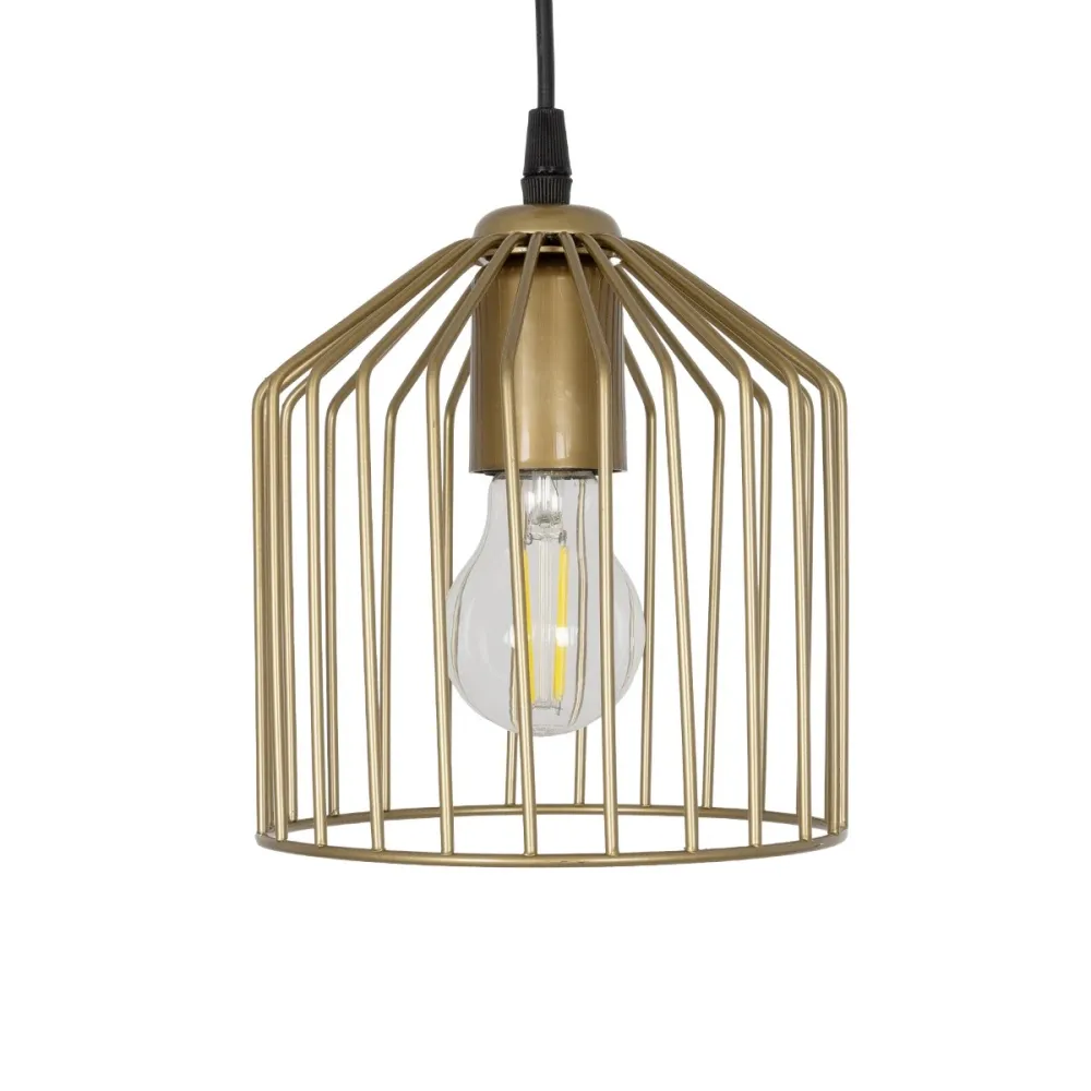 GLOBOSTAR® FLIXIO 201-0138 Vintage Κρεμαστό Φωτιστικό Οροφής με Ντουί 3 x E27 AC 220-240V IP20 - Χρυσό - Μ30 x Π30 x Υ70cm