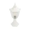 GloboStar® ENGLAND 202-0010 Vintage Επιδαπέδιο Φωτιστικό Φαναράκι Μονόφωτο 1 x E27 IP44 Λευκό & Διάφανο Πλαστικό - Μ20 x Π20 x Υ45cm