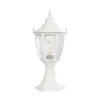 GloboStar® ENGLAND 202-0010 Vintage Επιδαπέδιο Φωτιστικό Φαναράκι Μονόφωτο 1 x E27 IP44 Λευκό & Διάφανο Πλαστικό - Μ20 x Π20 x Υ45cm
