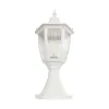 GloboStar® ENGLAND 202-0010 Vintage Επιδαπέδιο Φωτιστικό Φαναράκι Μονόφωτο 1 x E27 IP44 Λευκό & Διάφανο Πλαστικό - Μ20 x Π20 x Υ45cm