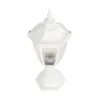 GloboStar® ENGLAND 202-0010 Vintage Επιδαπέδιο Φωτιστικό Φαναράκι Μονόφωτο 1 x E27 IP44 Λευκό & Διάφανο Πλαστικό - Μ20 x Π20 x Υ45cm