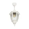 GLOBOSTAR® ENGLAND 202-0014 Vintage Κρεμαστό Φωτιστικό Οροφής με Ντουί 1 x E27 AC 220-240V IP44 - Λευκό - Μ20 x Π20 x Υ35cm