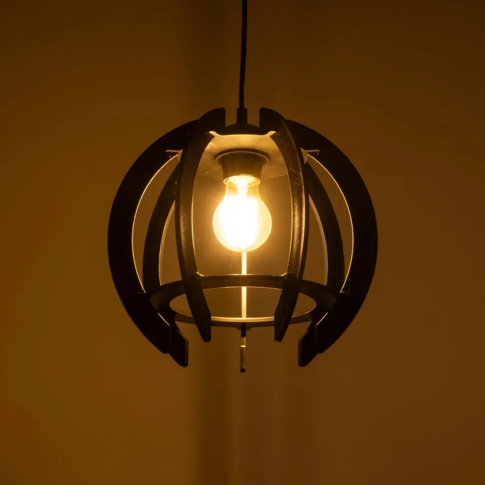 GLOBOSTAR® VIVIDUS 202-0028 Μοντέρνο Κρεμαστό Φωτιστικό Οροφής με Ντουί 1 x E27 AC 220-240V IP20 - Μαύρο - Μ27 x Π27 x Υ27cm