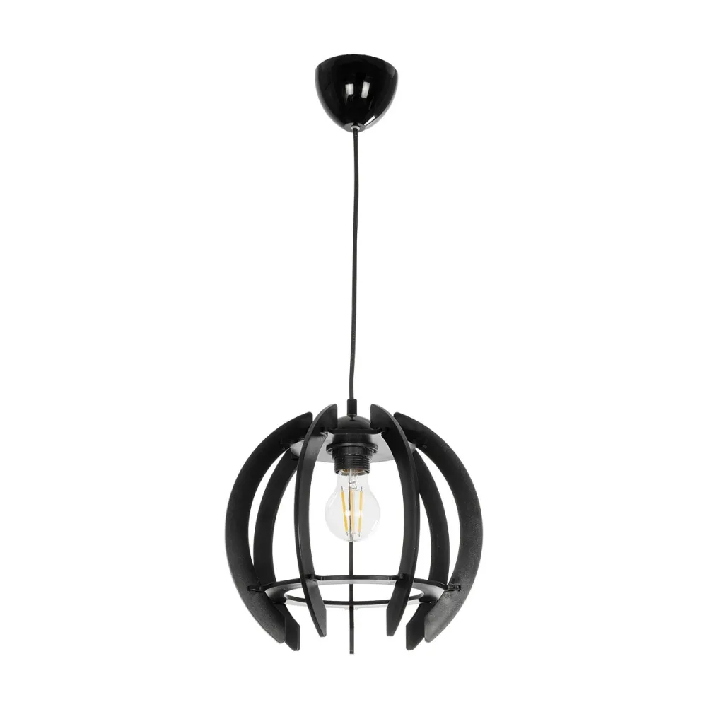 GLOBOSTAR® VIVIDUS 202-0028 Μοντέρνο Κρεμαστό Φωτιστικό Οροφής με Ντουί 1 x E27 AC 220-240V IP20 - Μαύρο - Μ27 x Π27 x Υ27cm