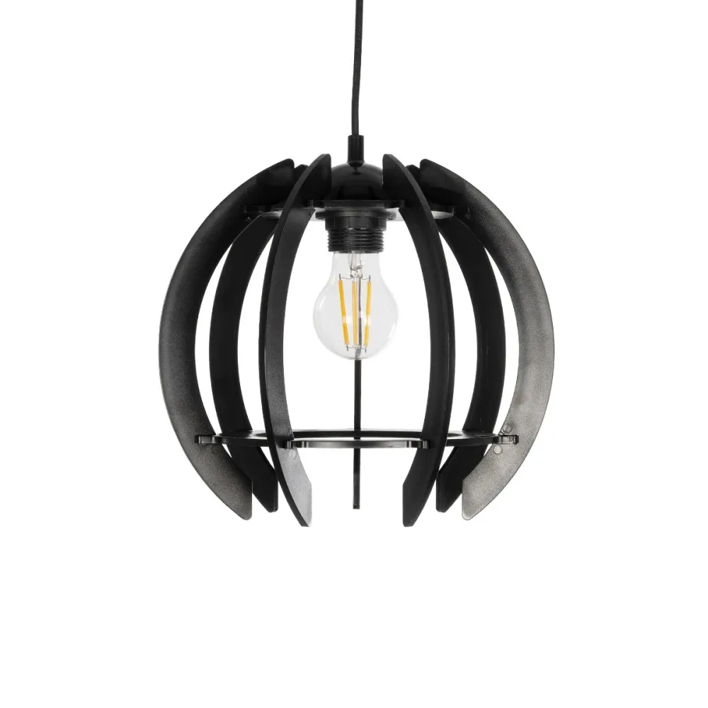 GLOBOSTAR® VIVIDUS 202-0028 Μοντέρνο Κρεμαστό Φωτιστικό Οροφής με Ντουί 1 x E27 AC 220-240V IP20 - Μαύρο - Μ27 x Π27 x Υ27cm