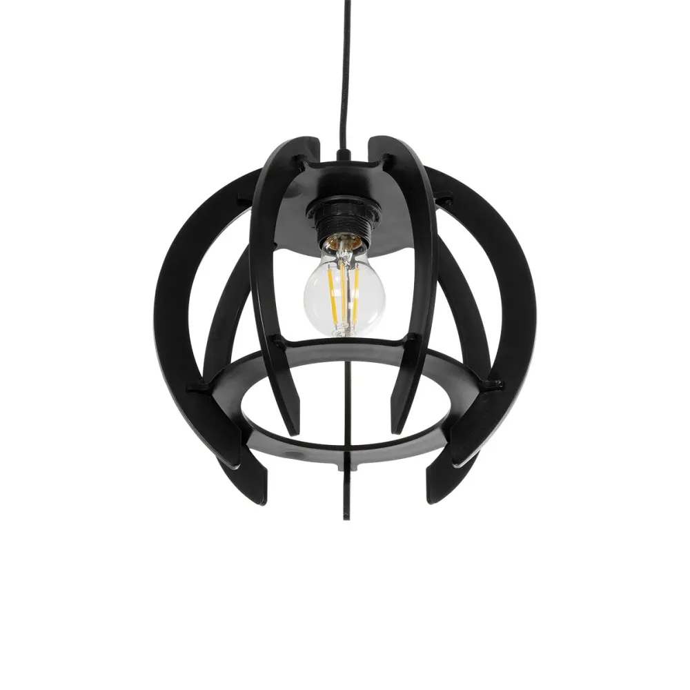 GLOBOSTAR® VIVIDUS 202-0028 Μοντέρνο Κρεμαστό Φωτιστικό Οροφής με Ντουί 1 x E27 AC 220-240V IP20 - Μαύρο - Μ27 x Π27 x Υ27cm