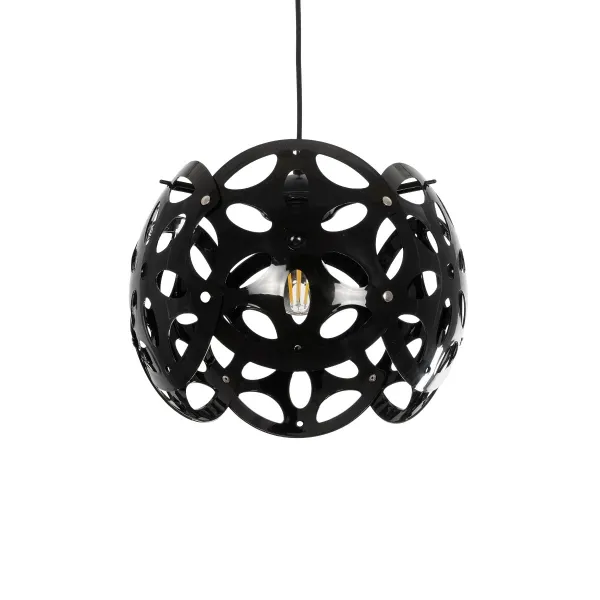 GLOBOSTAR® DOMINIC 202-0031 Μοντέρνο Κρεμαστό Φωτιστικό Οροφής με Ντουί 1 x E27 AC 220-240V IP20 - Μαύρο - Μ30 x Π30 x Υ70cm
