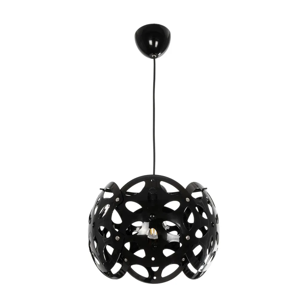 GLOBOSTAR® DOMINIC 202-0031 Μοντέρνο Κρεμαστό Φωτιστικό Οροφής με Ντουί 1 x E27 AC 220-240V IP20 - Μαύρο - Μ30 x Π30 x Υ24cm