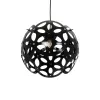 GLOBOSTAR® DOMINIC 202-0031 Μοντέρνο Κρεμαστό Φωτιστικό Οροφής με Ντουί 1 x E27 AC 220-240V IP20 - Μαύρο - Μ30 x Π30 x Υ24cm
