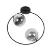 GLOBOSTAR® CITY 202-0040 Μοντέρνο Φωτιστικό Οροφής με Ντουί 2 x E27 AC 220-240V IP20 - Διάφανο & Μαύρο - Μ45 x Π15 x Υ55cm