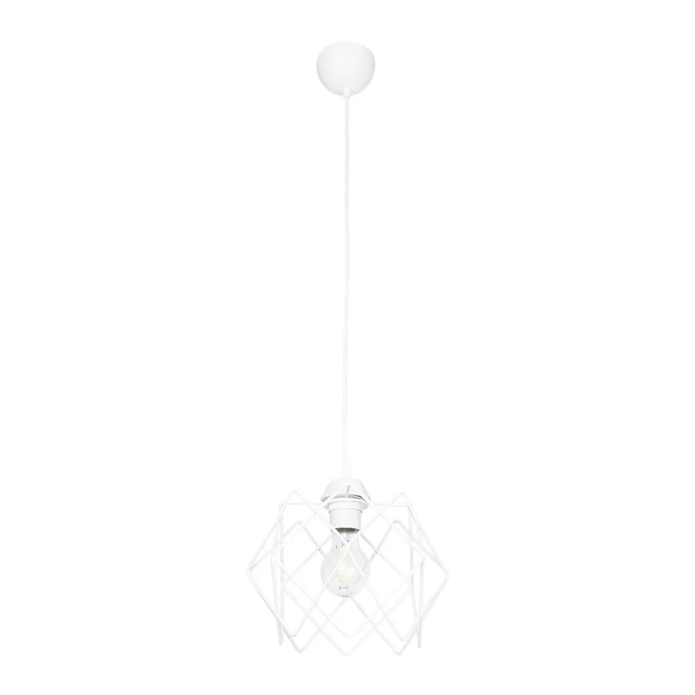 GLOBOSTAR® VORTEX 203-0001 Μοντέρνο Κρεμαστό Φωτιστικό Οροφής με Ντουί 1 x E27 AC 220-240V IP20 - Λευκό - Μ23.5 x Π23.5 x Υ20cm