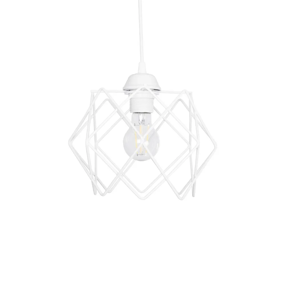 GLOBOSTAR® VORTEX 203-0001 Μοντέρνο Κρεμαστό Φωτιστικό Οροφής με Ντουί 1 x E27 AC 220-240V IP20 - Λευκό - Μ23.5 x Π23.5 x Υ20cm