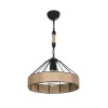GLOBOSTAR® ZION 203-0003 Vintage Κρεμαστό Φωτιστικό Οροφής με Ντουί 1 x E27 AC 220-240V IP20 - Μαύρο & Μπεζ - Μ33 x Π33 x Υ29cm