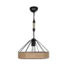 GLOBOSTAR® ZION 203-0003 Vintage Κρεμαστό Φωτιστικό Οροφής με Ντουί 1 x E27 AC 220-240V IP20 - Μαύρο & Μπεζ - Μ33 x Π33 x Υ29cm