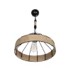 GLOBOSTAR® ZION 203-0003 Vintage Κρεμαστό Φωτιστικό Οροφής με Ντουί 1 x E27 AC 220-240V IP20 - Μαύρο & Μπεζ - Μ33 x Π33 x Υ29cm