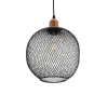 GLOBOSTAR® WIRE 203-0004 Μοντέρνο Κρεμαστό Φωτιστικό Οροφής με Ντουί 1 x E27 AC 220-240V IP20 - Μαύρο & Χάλκινο - Μ25 x Π25 x Υ30cm