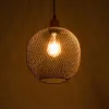 GLOBOSTAR® WIRE 203-0004 Μοντέρνο Κρεμαστό Φωτιστικό Οροφής με Ντουί 1 x E27 AC 220-240V IP20 - Μαύρο & Χάλκινο - Μ25 x Π25 x Υ30cm