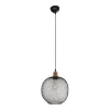 GLOBOSTAR® WIRE 203-0004 Μοντέρνο Κρεμαστό Φωτιστικό Οροφής με Ντουί 1 x E27 AC 220-240V IP20 - Μαύρο & Χάλκινο - Μ25 x Π25 x Υ30cm