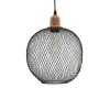 GLOBOSTAR® WIRE 203-0004 Μοντέρνο Κρεμαστό Φωτιστικό Οροφής με Ντουί 1 x E27 AC 220-240V IP20 - Μαύρο & Χάλκινο - Μ25 x Π25 x Υ30cm