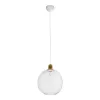 GLOBOSTAR® WIRE 203-0005 Μοντέρνο Κρεμαστό Φωτιστικό Οροφής με Ντουί 1 x E27 AC 220-240V IP20 - Λευκό & Χρυσό - Μ25 x Π25 x Υ30cm