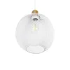 GLOBOSTAR® WIRE 203-0005 Μοντέρνο Κρεμαστό Φωτιστικό Οροφής με Ντουί 1 x E27 AC 220-240V IP20 - Λευκό & Χρυσό - Μ25 x Π25 x Υ30cm