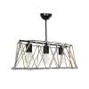 GLOBOSTAR® GATSBY 203-0006 Vintage Κρεμαστό Φωτιστικό Οροφής με Ντουί 3 x E27 AC 220-240V IP20 - Μαύρο & Μπεζ - Μ60 x Π28 x Υ22cm
