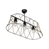 GLOBOSTAR® GATSBY 203-0006 Vintage Κρεμαστό Φωτιστικό Οροφής με Ντουί 3 x E27 AC 220-240V IP20 - Μαύρο & Μπεζ - Μ60 x Π28 x Υ22cm