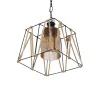 GLOBOSTAR® GATSBY 203-0007 Vintage Κρεμαστό Φωτιστικό Οροφής με Ντουί 1 x E27 AC 220-240V IP20 - Μαύρο & Μπεζ - Μ25 x Π25 x Υ25cm