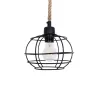GLOBOSTAR® TALAH 203-0008 Vintage Κρεμαστό Φωτιστικό Οροφής με Ντουί 1 x E27 AC 220-240V IP20 - Μαύρο & Μπεζ - Μ20 x Π20 x Υ20cm