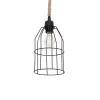 GLOBOSTAR® TALAH 203-0009 Vintage Κρεμαστό Φωτιστικό Οροφής με Ντουί 1 x E27 AC 220-240V IP20 - Μαύρο & Μπεζ - Μ15.5 x Π15.5 x Υ30cm