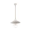 GLOBOSTAR® TULUB 203-0010 Vintage Κρεμαστό Φωτιστικό Οροφής με Ντουί 1 x E27 AC 220-240V IP20 - Λευκό & Μπεζ - Μ33 x Π33 x Υ30cm