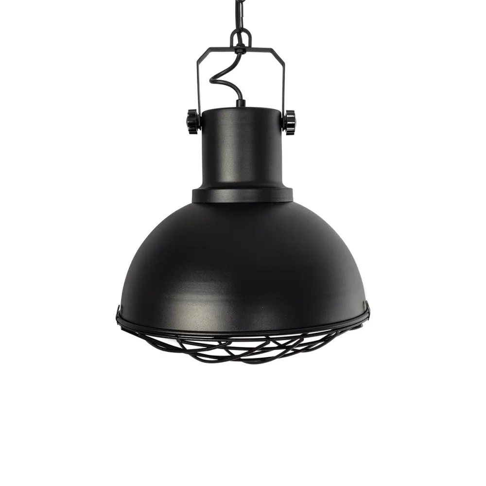 GLOBOSTAR® SIERRA 203-0011 Vintage Κρεμαστό Φωτιστικό Οροφής με Ντουί 1 x E27 AC 220-240V IP20 - Μαύρο & Χρυσό - Μ30 x Π30 x Υ40cm
