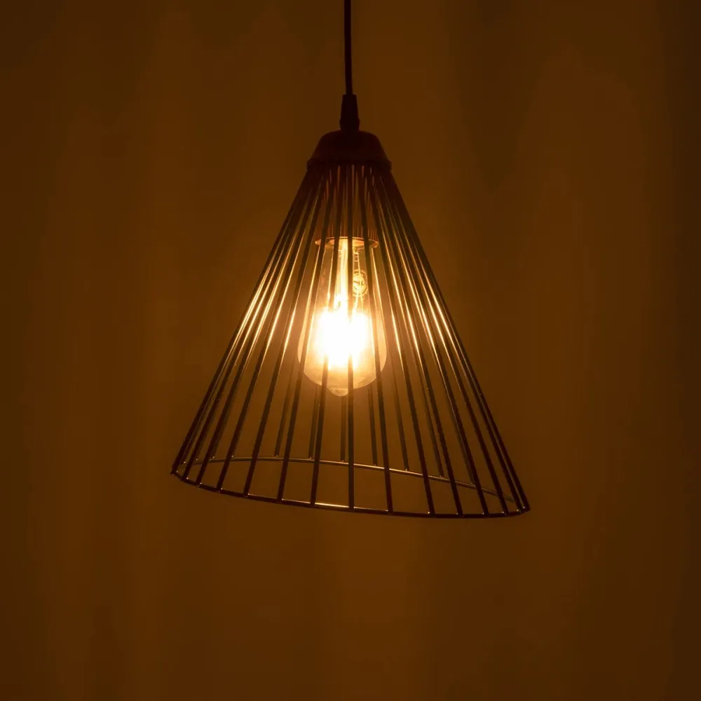 GLOBOSTAR® ARCWIRE 203-0015 Μοντέρνο Κρεμαστό Φωτιστικό Οροφής με Ντουί 1 x E27 AC 220-240V IP20 - Μαύρο - Μ25 x Π25 x Υ30cm