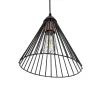 GLOBOSTAR® ARCWIRE 203-0015 Μοντέρνο Κρεμαστό Φωτιστικό Οροφής με Ντουί 1 x E27 AC 220-240V IP20 - Μαύρο - Μ25 x Π25 x Υ30cm