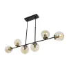 GLOBOSTAR® LATTICE 203-0016 Μοντέρνο Φωτιστικό Οροφής με Ντουί 6 x E27 AC 220-240V IP20 - Μαύρο & Μπρούτζινο - Μ120 x Π15 x Υ32cm