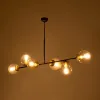 GLOBOSTAR® LATTICE 203-0017 Μοντέρνο Φωτιστικό Οροφής με Ντουί 6 x E27 AC 220-240V IP20 - Μαύρο & Μπρούτζινο - Μ120 x Π32 x Υ32cm