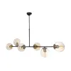 GLOBOSTAR® LATTICE 203-0017 Μοντέρνο Φωτιστικό Οροφής με Ντουί 6 x E27 AC 220-240V IP20 - Μαύρο & Μπρούτζινο - Μ120 x Π32 x Υ32cm