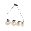 GLOBOSTAR® LATTICE 203-0018 Μοντέρνο Κρεμαστό Φωτιστικό Οροφής με Ντουί 4 x E27 AC 220-240V IP20 - Μαύρο & Μπρούτζινο - Μ78 x Π15 x Υ81cm