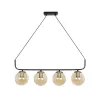 GLOBOSTAR® LATTICE 203-0018 Μοντέρνο Κρεμαστό Φωτιστικό Οροφής με Ντουί 4 x E27 AC 220-240V IP20 - Μαύρο & Μπρούτζινο - Μ78 x Π15 x Υ81cm