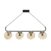 GLOBOSTAR® LATTICE 203-0018 Μοντέρνο Κρεμαστό Φωτιστικό Οροφής με Ντουί 4 x E27 AC 220-240V IP20 - Μαύρο & Μπρούτζινο - Μ78 x Π15 x Υ81cm