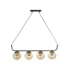 GLOBOSTAR® LATTICE 203-0018 Μοντέρνο Κρεμαστό Φωτιστικό Οροφής με Ντουί 4 x E27 AC 220-240V IP20 - Μαύρο & Μπρούτζινο - Μ78 x Π15 x Υ81cm