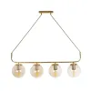 GLOBOSTAR® LATTICE 203-0019 Μοντέρνο Κρεμαστό Φωτιστικό Οροφής με Ντουί 4 x E27 AC 220-240V IP20 - Χρυσό - Μ78 x Π15 x Υ81cm