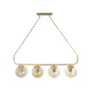 GLOBOSTAR® LATTICE 203-0019 Μοντέρνο Κρεμαστό Φωτιστικό Οροφής με Ντουί 4 x E27 AC 220-240V IP20 - Χρυσό - Μ78 x Π15 x Υ81cm