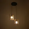 GLOBOSTAR® EDISON 203-0021 Vintage Κρεμαστό Φωτιστικό Οροφής με Ντουί 2 x E27 AC 220-240V IP20 - Μπεζ & Μαύρο - Μ40 x Π20 x Υ45cm