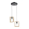 GLOBOSTAR® EDISON 203-0021 Vintage Κρεμαστό Φωτιστικό Οροφής με Ντουί 2 x E27 AC 220-240V IP20 - Μπεζ & Μαύρο - Μ40 x Π20 x Υ45cm
