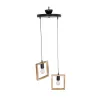 GLOBOSTAR® EDISON 203-0021 Vintage Κρεμαστό Φωτιστικό Οροφής με Ντουί 2 x E27 AC 220-240V IP20 - Μπεζ & Μαύρο - Μ40 x Π20 x Υ45cm