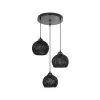 GLOBOSTAR® YASAM 203-0022 Vintage Κρεμαστό Φωτιστικό Οροφής με Ντουί 3 x E27 AC 220-240V IP20 - Μαύρο - Μ42 x Π42 x Υ54cm