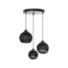 GLOBOSTAR® YASAM 203-0022 Vintage Κρεμαστό Φωτιστικό Οροφής με Ντουί 3 x E27 AC 220-240V IP20 - Μαύρο - Μ42 x Π42 x Υ54cm