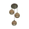 GLOBOSTAR® YASAM 203-0025 Vintage Κρεμαστό Φωτιστικό Οροφής με Ντουί 3 x E27 AC 220-240V IP20 - Καφέ - Μ42 x Π42 x Υ54cm